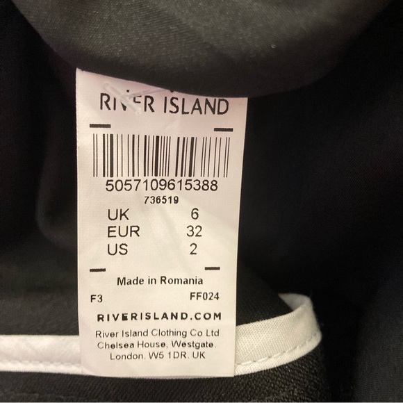 RIVER ISLAND Black White Button Double Breasted Blazer Jacket - Picture 5 of 8